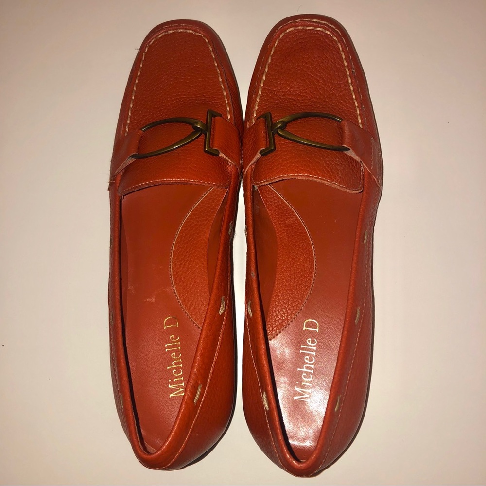 Michelle D Larkspur Leather Loafers Horsebit